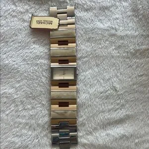 Michael Kors Silver and Brown Rectangular Watch s-l400.jpg main image 2